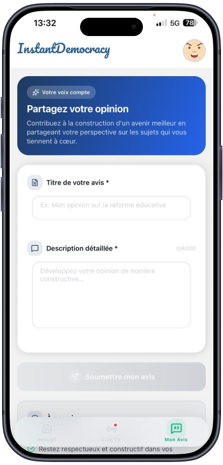 Opinion feature