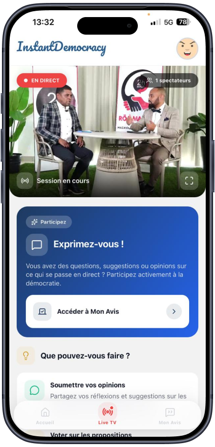 Live streaming feature