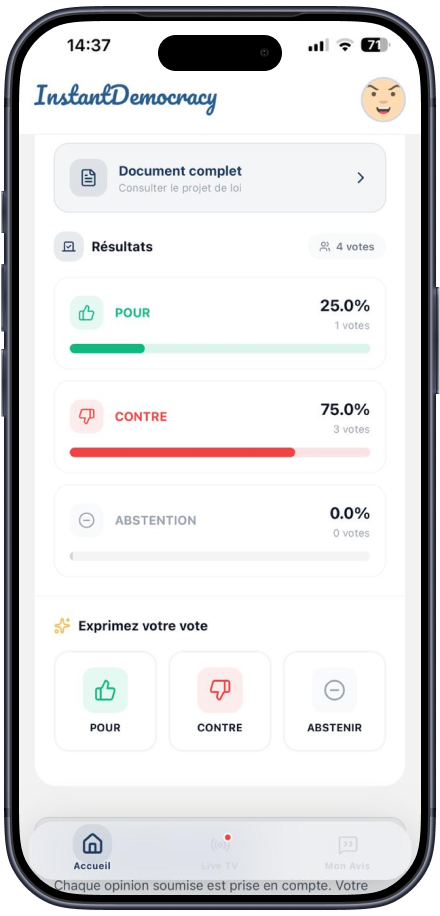 Vote feature